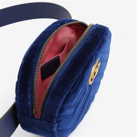 gucci velvet marmont mini blue|Gucci Marmont belt women's.